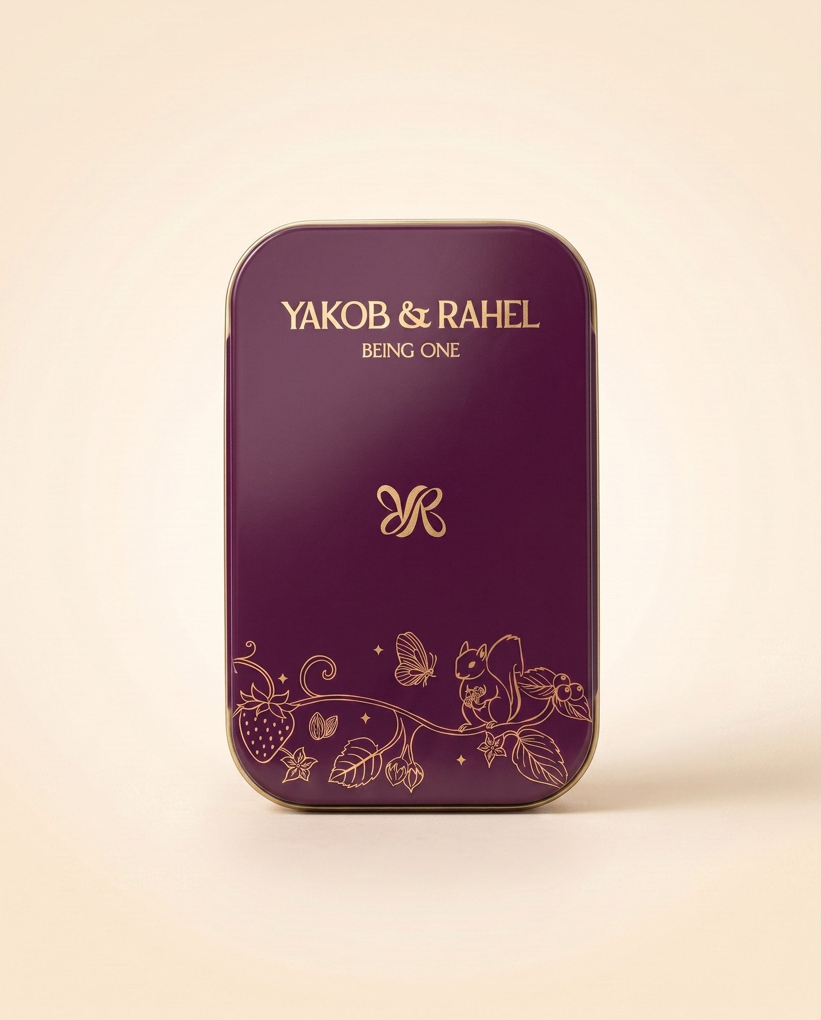 Being One — Yakob & Rahel Macadamia Blueberry · Hazelnut Strawberry · Almond Cranberry single-origin chocolate tin