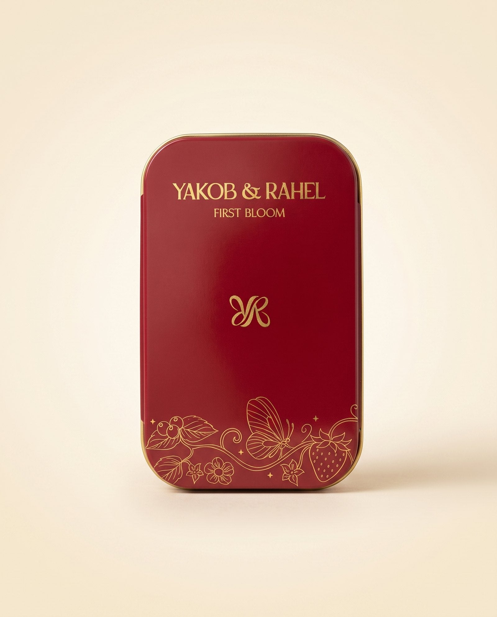 First Bloom — Yakob & Rahel Cranberry · Mango · Blueberry single-origin chocolate tin